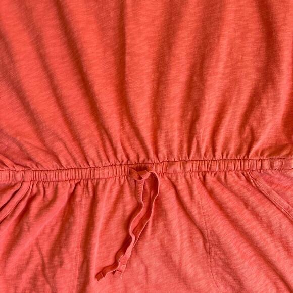 Life is Good Sz M Short Sleeve Textured Slub Cotton Mini Dress Orange Rising Sun - Picture 16 of 16